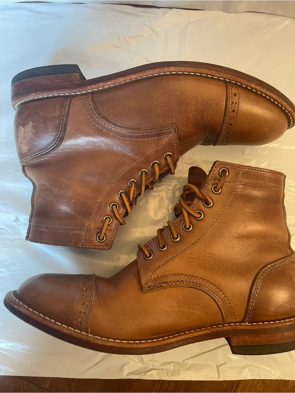 Oak Street Bootmakers Cap-Toe Trench Boot - Natural Horween Chromexcel 8.5D